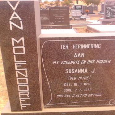 MOLENDORFF Susanna J., van nee HITGE 1896-1972