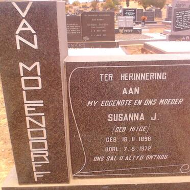 MOLENDORFF Susanna J., van nee HITGE 1896-1972