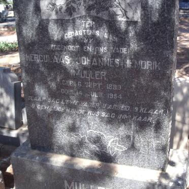 MULLER Herculaas Johannes Hendrik 1889-1954