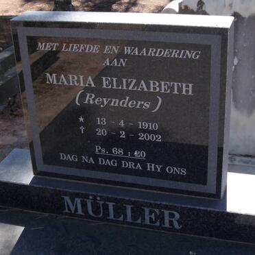 MÜLLER Maria Elizabeth nee REYNDERS 1910-2002
