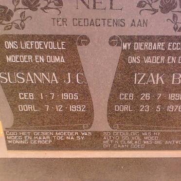 NEL Izak B. 1898-1976 &amp; Susanna J.C. 1905-1992