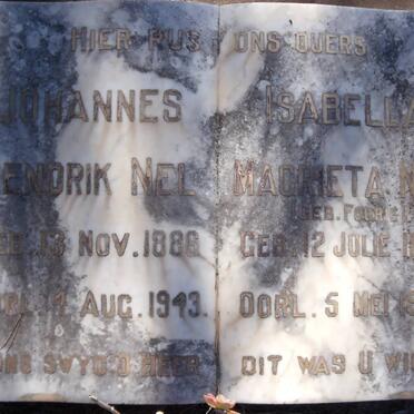 NEL Johannes Hendrik 1888-1943 &amp; Isabella Magrieta FOURIE 1890-1948