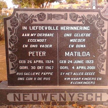 NEUWENYSCH Peter 1924-1967 &amp; Matilda 1923-2001