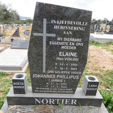 NORTIER Johannes Phillipus 1954-2016 & Elaine VOSLOO 1956-2003