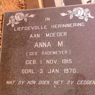 NORTIER Anna M. nee RADEMEYER 1915-1970