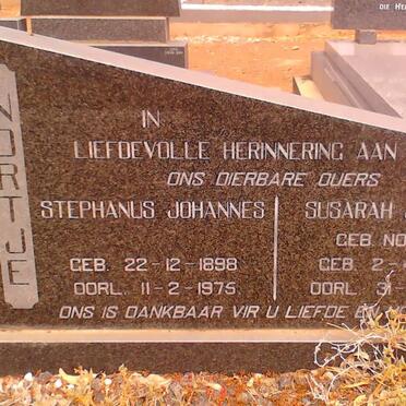 NORTJE Stephanus Johannes 1898-1975 &amp; Susarah Johanna NORTIER 1908-1979