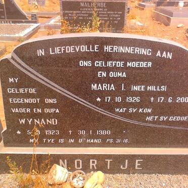NORTJE Wynand 1923-1980 &amp; Maria I. HILLS 1926-2002