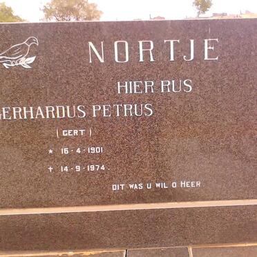 NORTJE Gerhardus Petrus 1901-1974