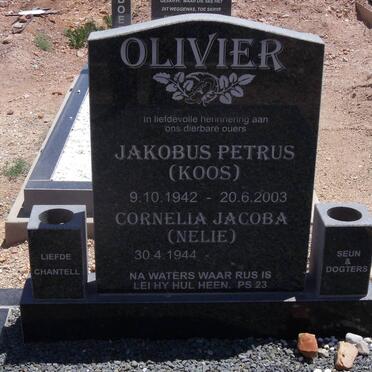 OLIVIER Jakobus Petrus 1942-2003 &amp; Cornelia Jacoba 1944-