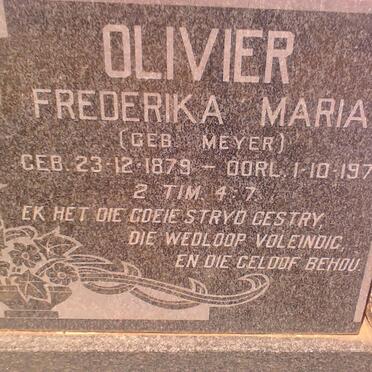 OLIVIER Frederika Maria nee MEYER 1879-1971
