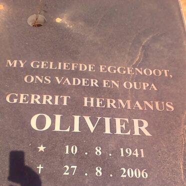OLIVIER Gerrit Hermanus 1941-2006