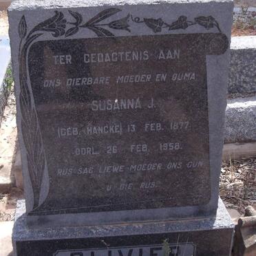 OLIVIER Susanna J. nee HANCKE 1877-1958