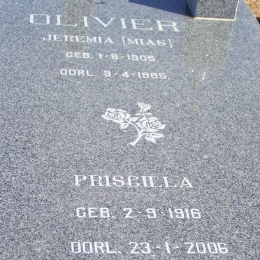 OLIVIER Jeremia 1905-1985 &amp; Priscilla 1916-2006