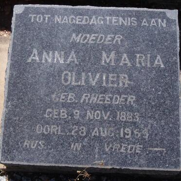 OLIVIER Anna Maria nee RHEEDER 1883-1953