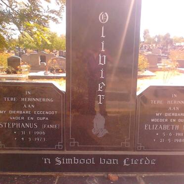 OLIVIER Stephanus 1906-1973 &amp; Elizabeth M.D. 1911-1988