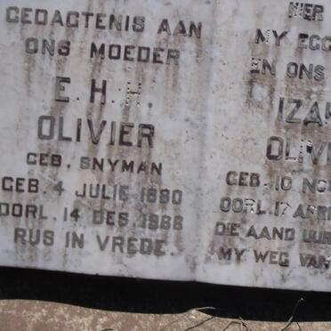 OLIVIER Izak O. 1877-1954 &amp; E.H.H. SNYMAN 1880-1958