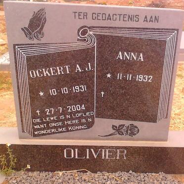 OLIVIER Ockert A.J. 1931-2004 &amp; Anna 1932-