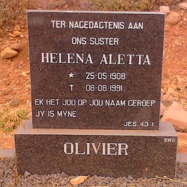 OLIVIER Helena Aletta 1908-1991