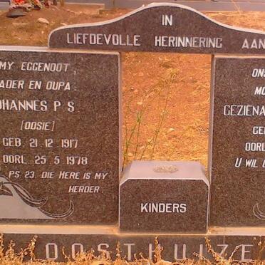 OOSTHUIZEN Johannes P.S 1917-1978 &amp; Geziena M. KLEU 1911-1990