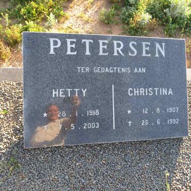 PETERSEN Christina 1907-1992 :: PETERSEN Hetty 1918-2003