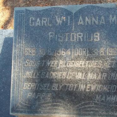 PISTORIUS Carl W.I. 1964-1964 :: PISTORIUS Anna M. 1964-1964