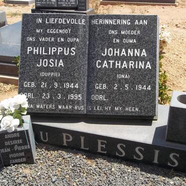 PLESSIS Philippus Josia 1944-1995 &amp; Johanna Catharina 1944-