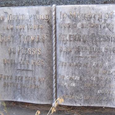 PLESSIS Gert Thomas, du ?-1926 &amp; Helena ?-1946