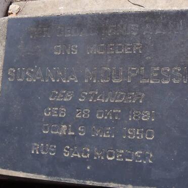 PLESSIS Susanna M. nee STANDER, du 1881-1950