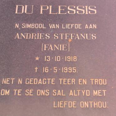 PLESSIS Andries Stefanus, du 1918-1995