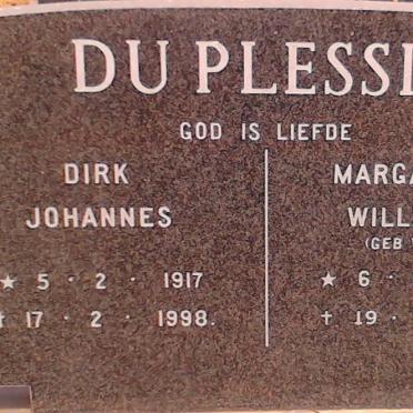 PLESSIS Dirk Johannes, du 1917-1998 &amp; Magaretha Willemina VISAGIE 1914-2005