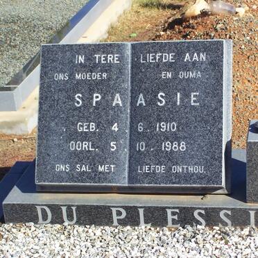 PLESSIS Spaasie, du 1910-1988