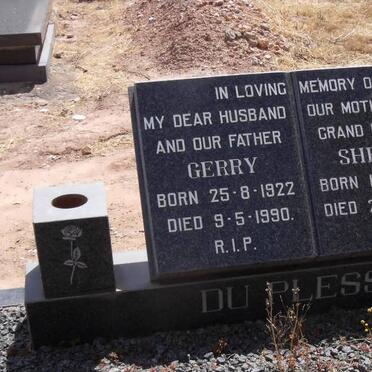 PLESSIS Gerry, du 1922-1990 &amp; Shelia 1930-1997