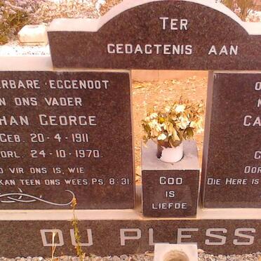 PLESSIS Johan George, du 1911-1970 &amp; Catrina Caroline 1916-2002