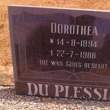 PLESSIS Dorothea, du 1894-1988