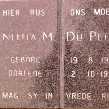 PLESSIS Anitha M., du 1932-1982