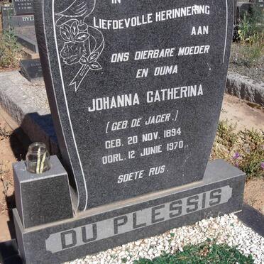 PLESSIS Johanna Catharina nee DE JAGER, du 1894-1970