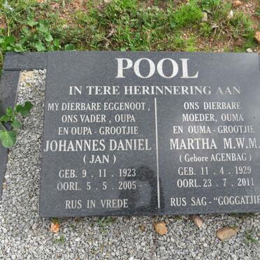 POOL Johannes Daniel 1923-2005 & Martha M.W.M. AGENBAG 1929-2011