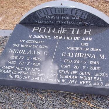 POTGIETER Nicolaas C. 1935-1911 &amp; Cathrina M. 1946-2000