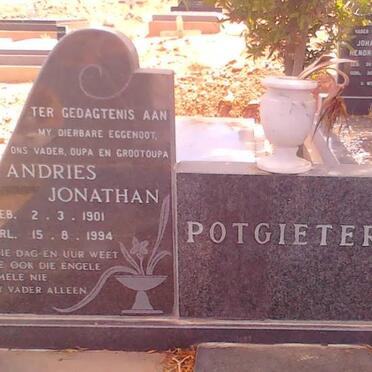 POTGIETER Andries Jonathan 1901-1994 &amp; Johanna Cornelia VAN ROOYEN 1909-1996