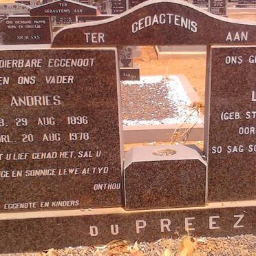 PREEZ Andries, du 1896-1978 &amp; Lydia J.P. STANDER 1905-1995