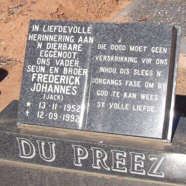 PREEZ Frederick Johannes, du 1952-1992