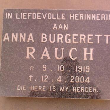 RAUCH Anna Burgeretta 1919-2004