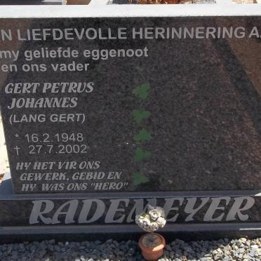 RADEMEYER Gert Petrus Johannes 1948-2002