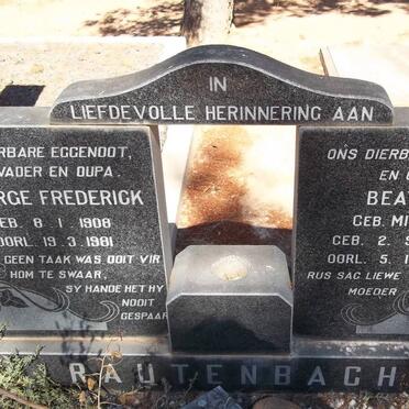 RAUTENBACH George Frederick 1908-1981 &amp; Beatrix MINNIE 1912-1983
