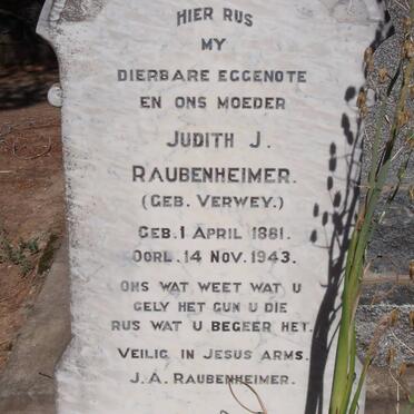 RAUBENHEIMER Judith J. nee VERWEY 1881-1943