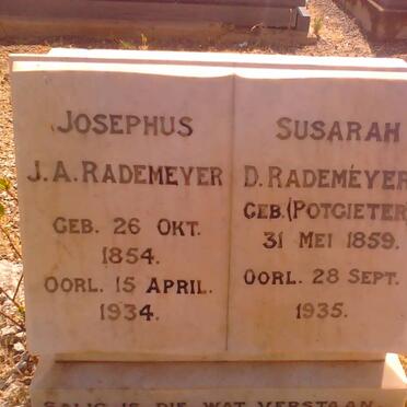 RADEMEYER Josephus J.A. 1854-1934 &amp; Susarah D. POTGIETER 1859-1935