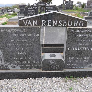 RENSBURG N.A.S., van 1912-1986 & Christina C. 1920-2015
