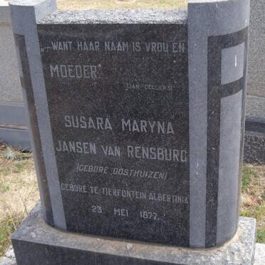 RENSBURG Susara Maryna, Jansen van nee OOSTHUIZEN 1877-