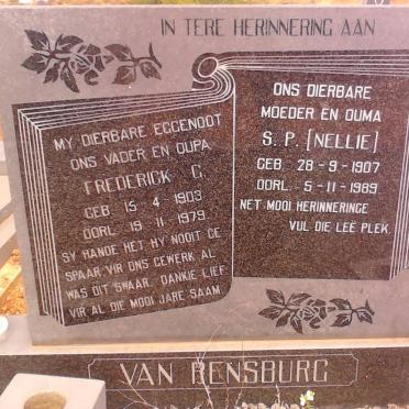 RENSBURG Frederick G., van 1903-1979 &amp; S.P. 1907-1989