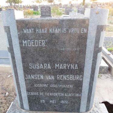RENSBURG Susara Maryna, Jansen van nee OOSTHUIZEN 1877-